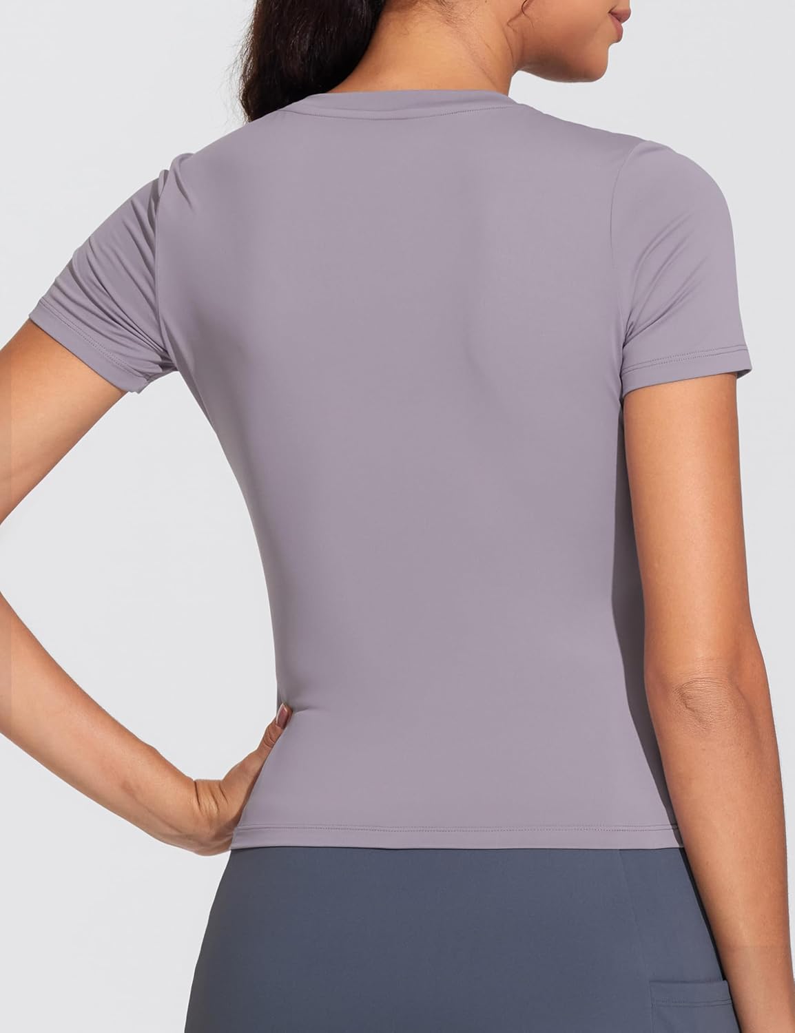 THE GYM PEOPLE Women's V-Neck Crop Workout T-Shirts Slim Fit Basic Short Sleeve Yoga Casual Tee Tops - Image 7