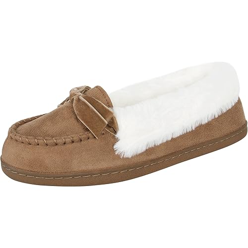 Jessica Simpson Women's Micro Suede Moccasin Indoor Outdoor Slipper Shoe
