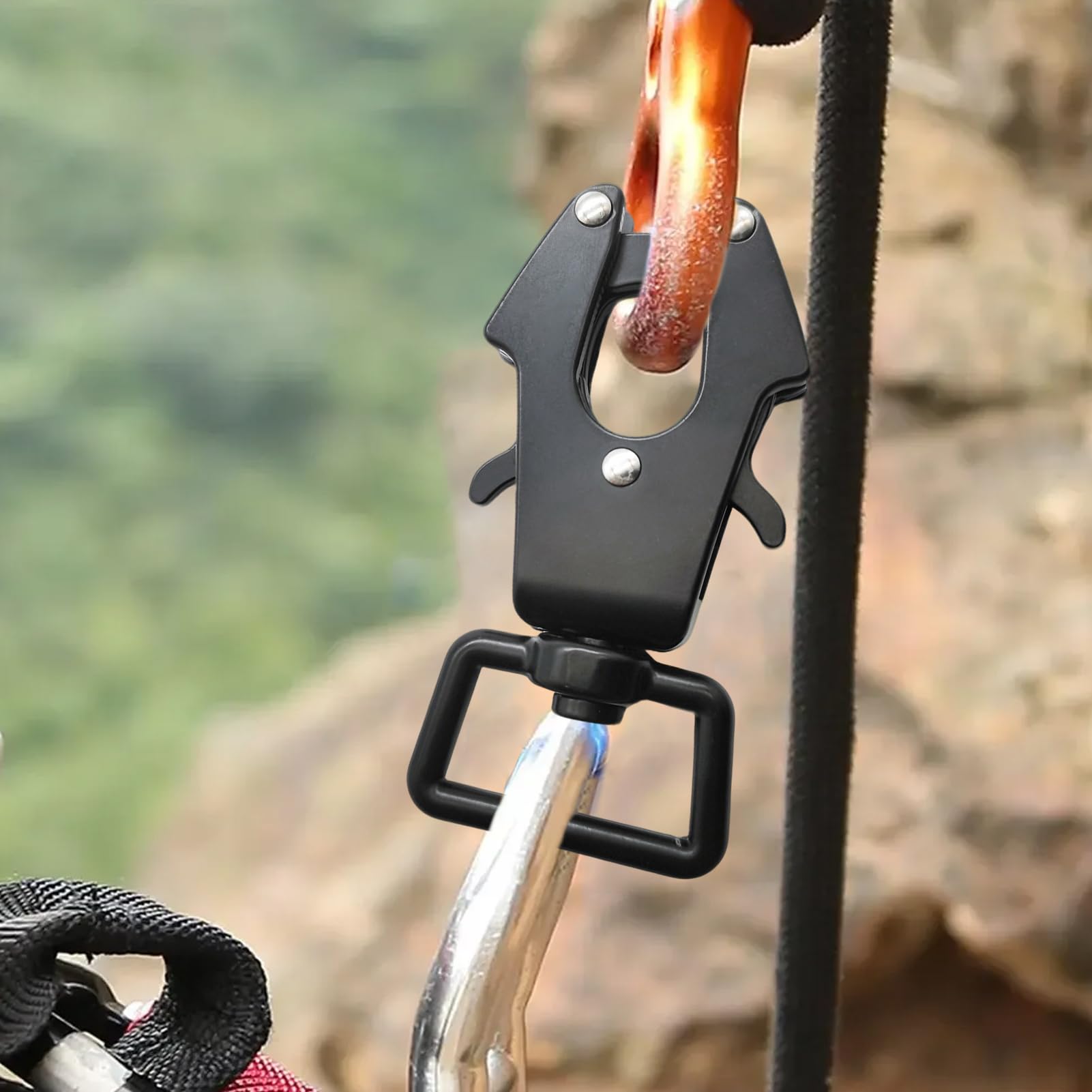 Connecteur de laisse pour animaux de compagnie – rotatif pour chien, clip à boucle en métal, crochet à libération rapide | Formation marche, marche, aventure en plein air, matériel de