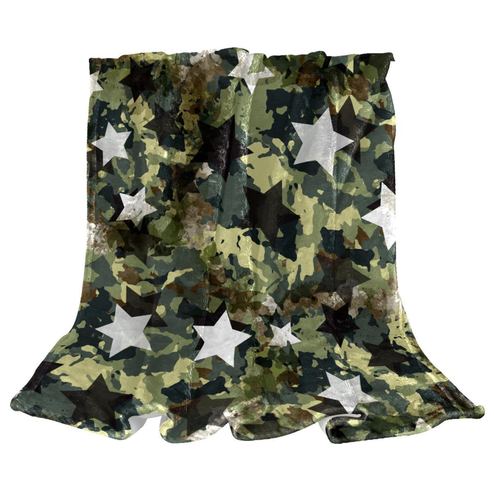Couverture polaire de canapé motif camouflage, idéal pour cocooning salon et nuit