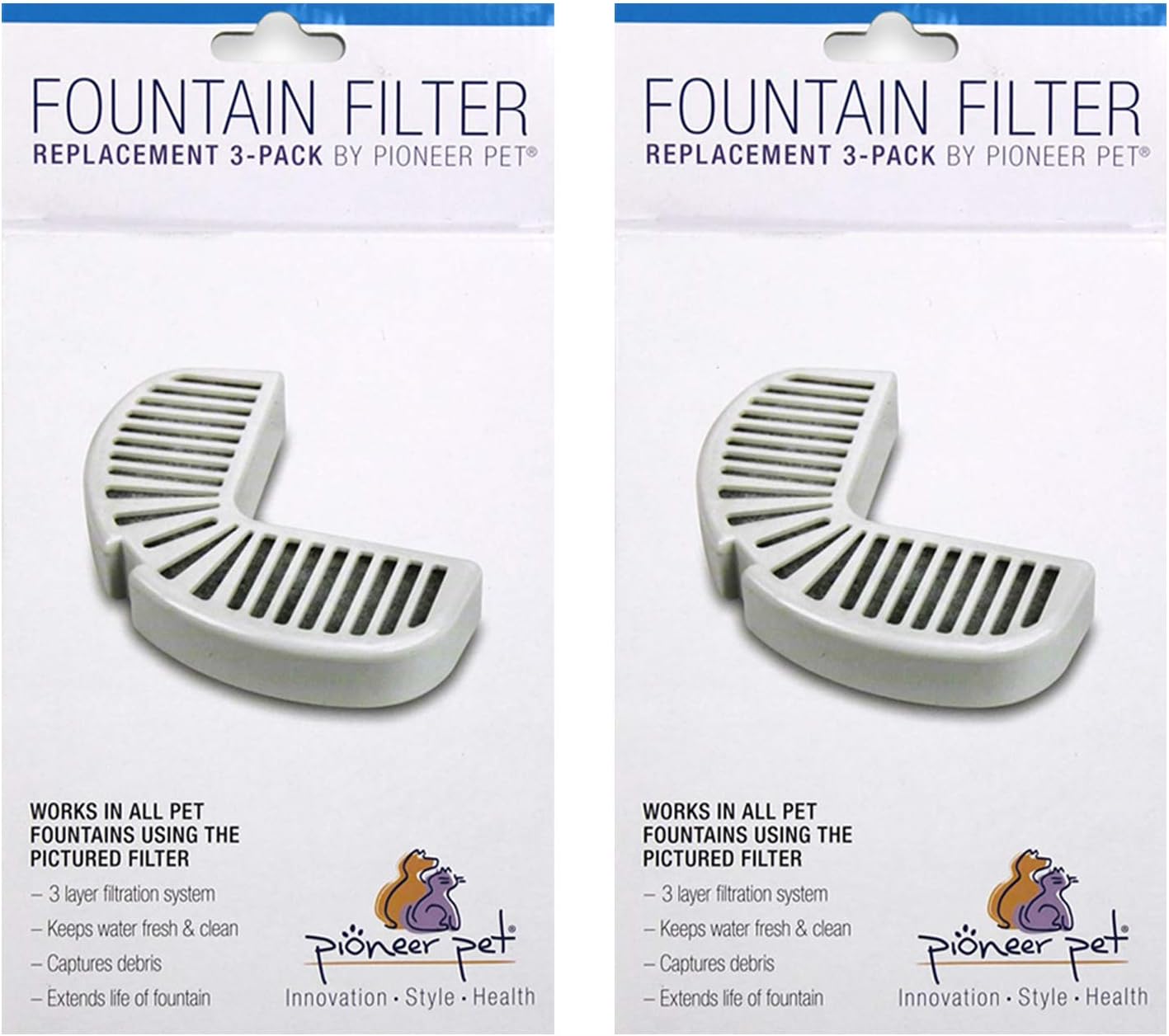 Pioneer Pet Replacement Filters for Ceramic & Stainless Steel Fountains, Raindrop Filters (12 Filters) : Pet Supplies
