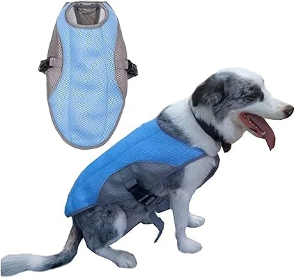 Amazon クールベスト 犬 冷感犬服 小型 中型 大型犬 ペットクーリングベスト 熱中症対策 ジャケット 四季節通用 着脱簡単 通気性 耐久性 ドッグウェア クール犬用夏服 S ブルー Eleitchtee コート ジャケット 通販