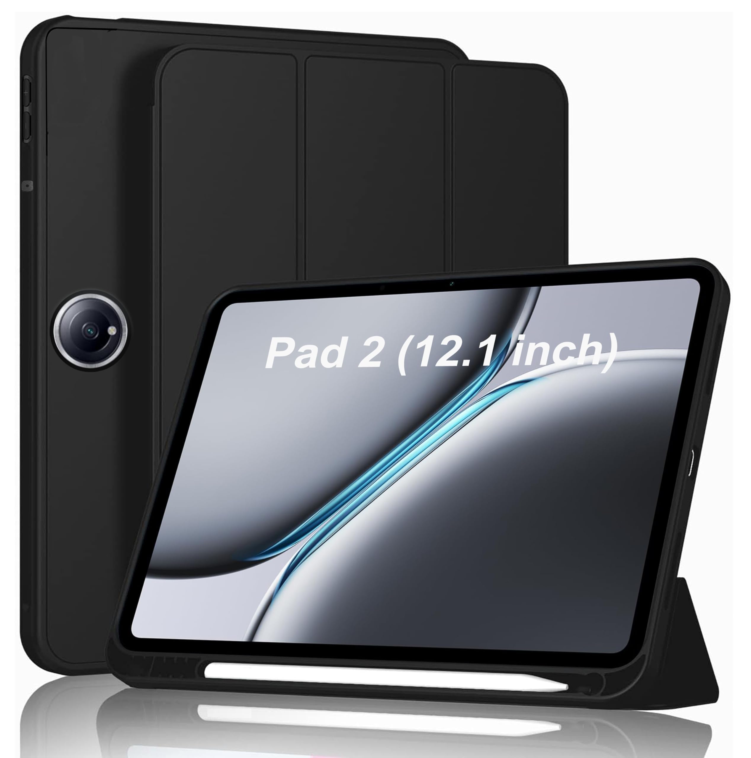 HyperCase® Flip Smart Cover for OnePlus Pad 2 12.1 inch Flexible Smart Case Cover for OnePlus Pad 2 12.1 inch with Pen Holder [Auto Sleep/Wake Compatible], Black-image-44