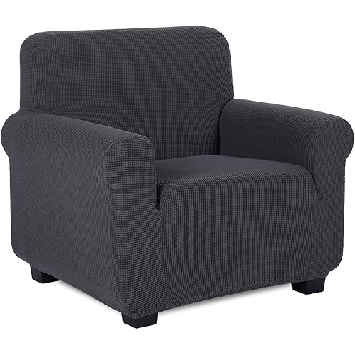 TIANSHU Stretch Armchair Cover Chair Cover for Living Room, Durable Armchair Slipcover, 1 Cushion Chair Cover Sofa Cover for Armchair, Stay in Place Furniture Slipcover for Pet(Chair, Gray)