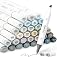 Ohuhu 36 Alcohol Markers Grayscale, Double Point Chisel Tip & Fine Tip Art Marker Set for Artists Adults Coloring Shade Layer
