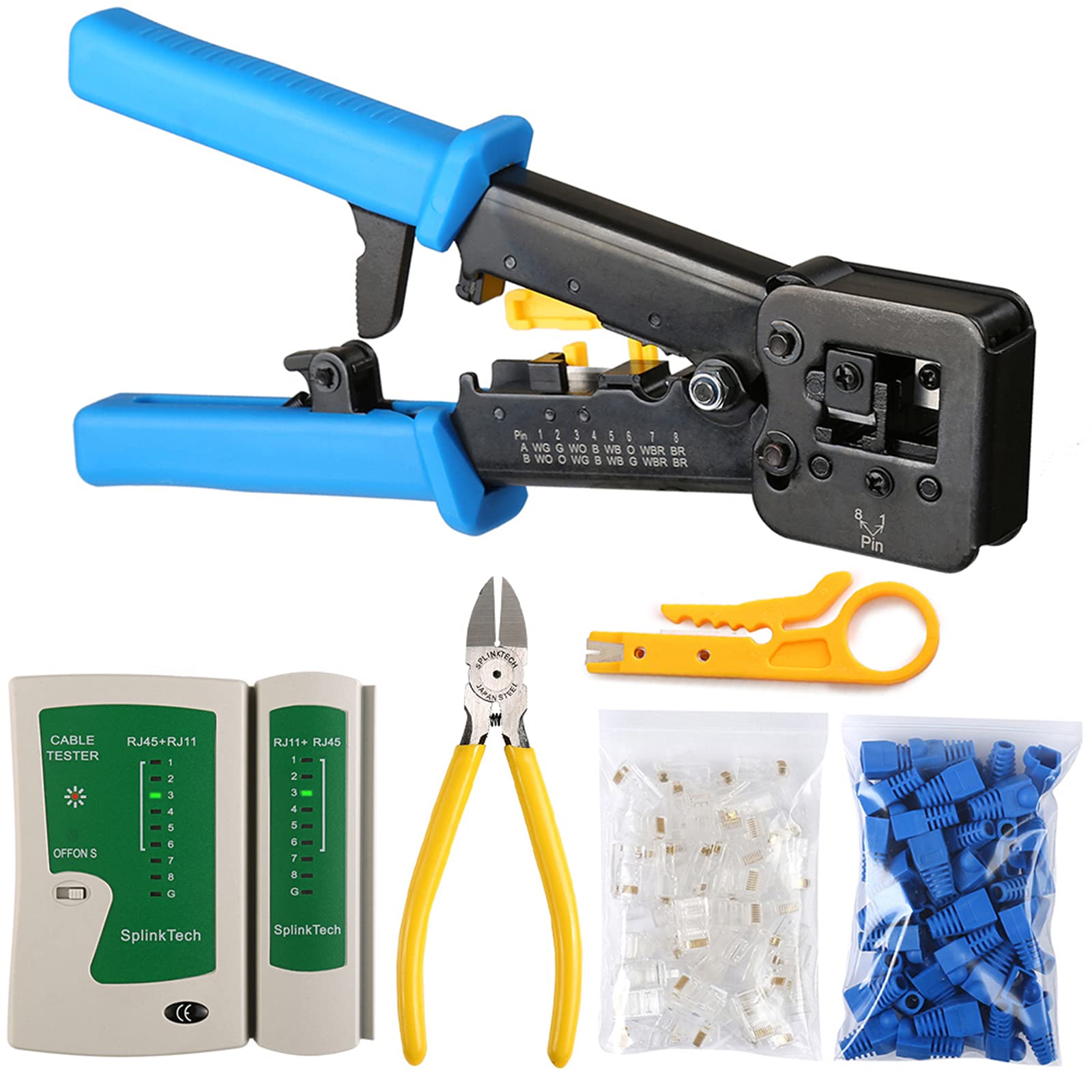 Buy Brileine Pass Through RJ45 Crimp Tool Kit, Network/Phone Cable