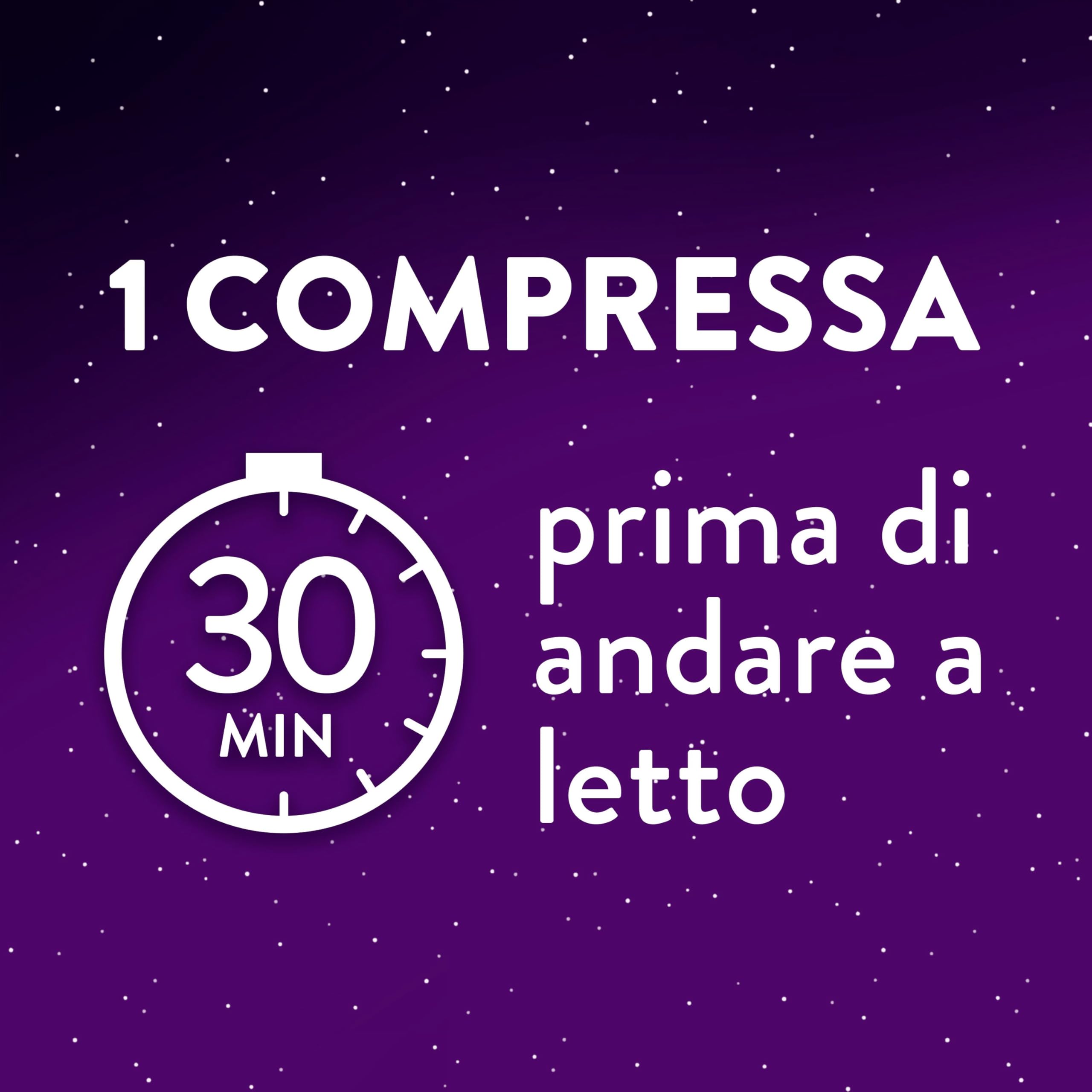 ZzzQuil Tutta La Notte Integratore Per il Sonno, Melatonina con Valeriana, Melissa e Vitamina B6, con rilascio prolungato di melatonina ed estratti botanici per 8 ore, 28 x 2 Compresse
