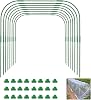 LATERN 6Pcs Greenhouse Hoops for Raised Beds, Adjustable Garden Plant Grow Tunnel Hoop Frame, 24Pcs Hoop Pipes with 18Pcs Connect Tubes, 18Pcs Clamps - for Plastic Film Shade Cloth Anti-bird Net Cover