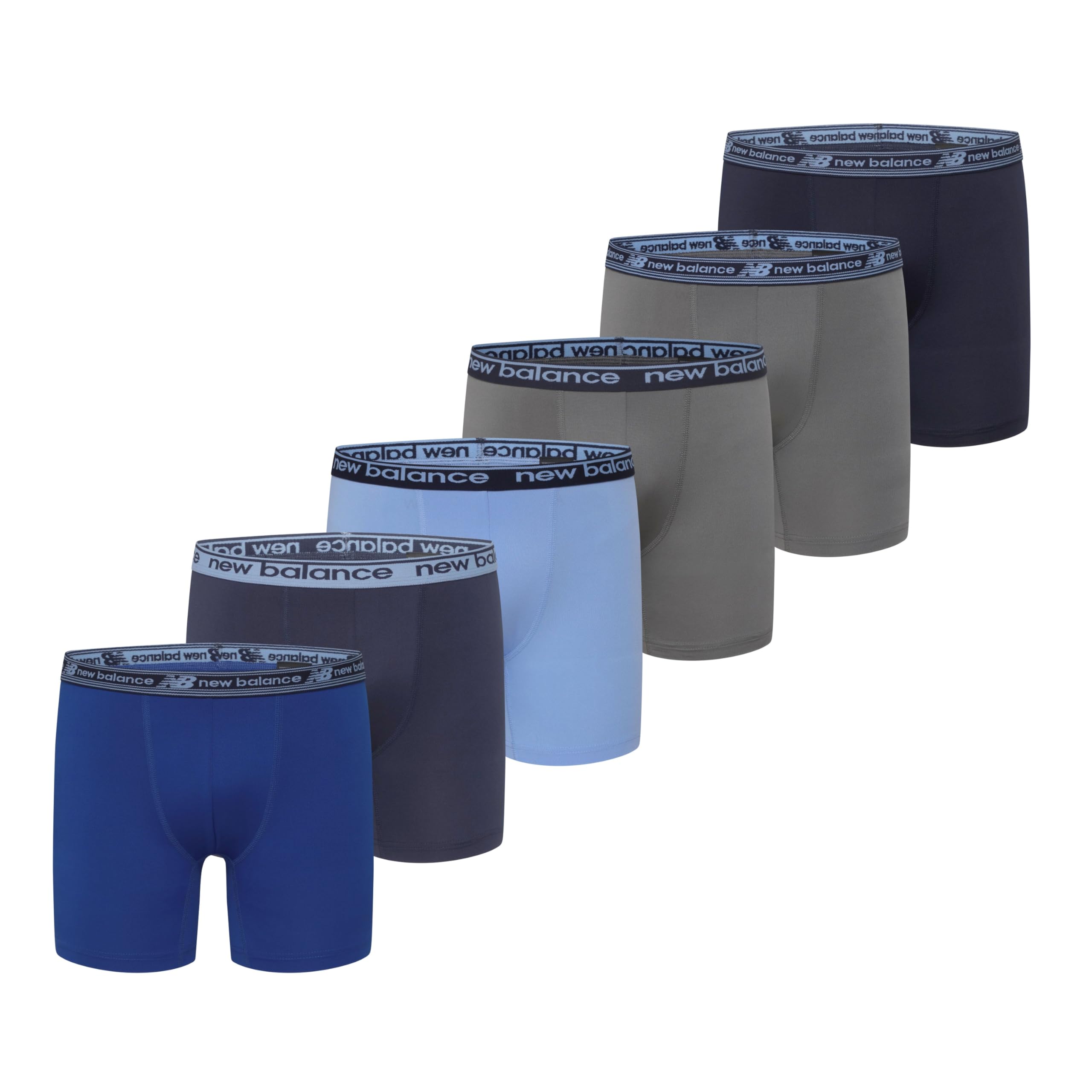 New Balance Boys Non-brushed Jersey Sport Performance Wicking Boxer Briefs Underwear Multi Pack