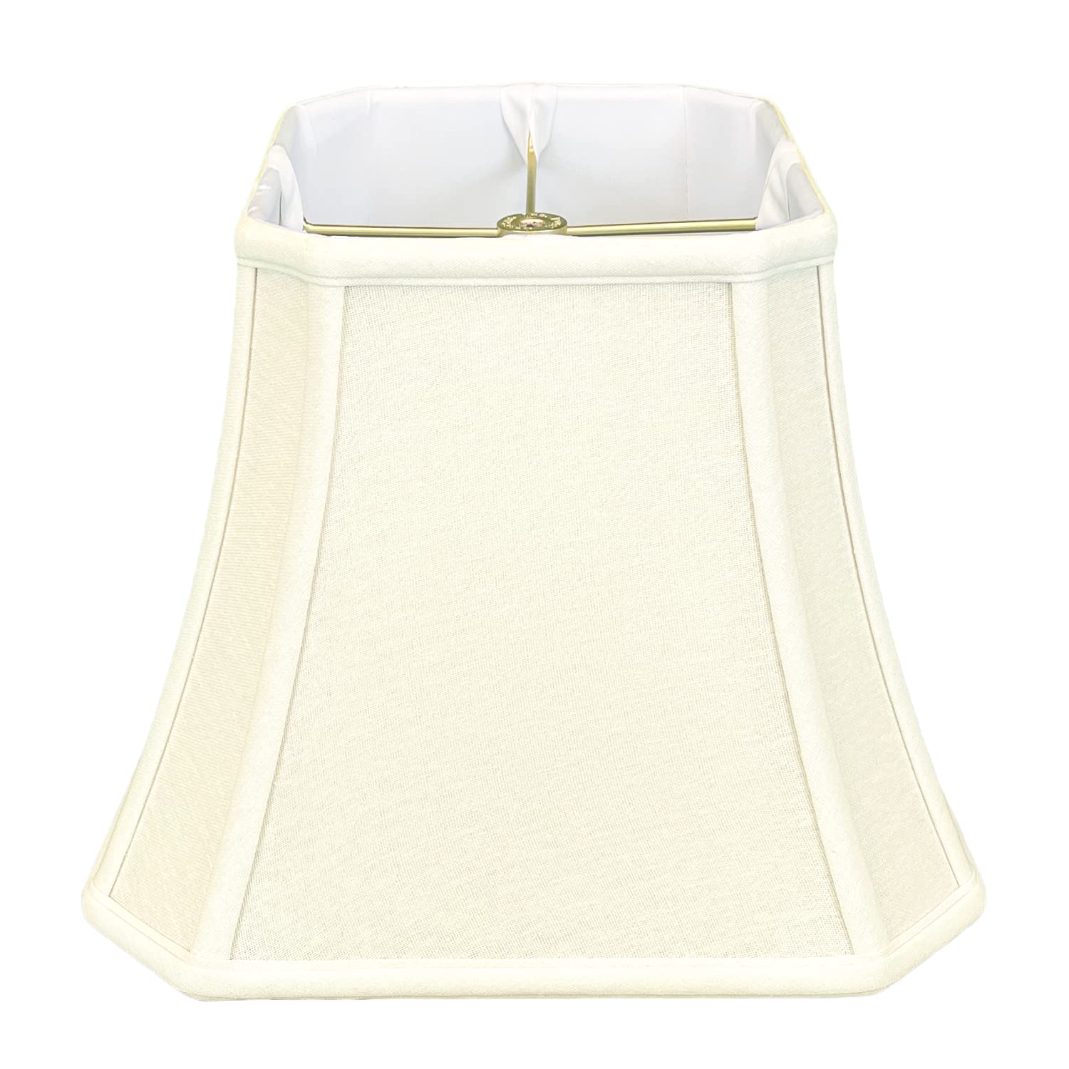 Royal Designs Square Cut Corner Bell Lamp Shade, Linen Eggshell, 9 x 16 x 13