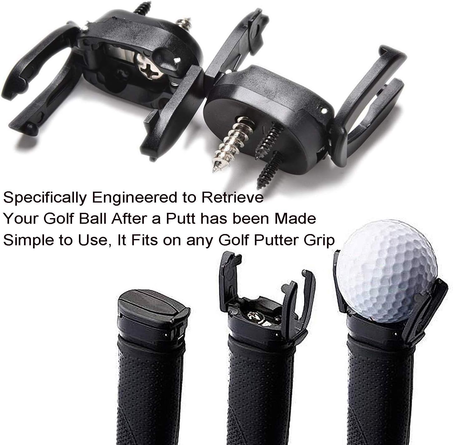FINGER TEN Golf Ball Retriever for Putter Piker Upper 2/4/6/8/10 Pack Suction Cup Ball Grabber Tool with Screws Foldable Mini Ball Retrievers for Men Women Golfer (10 Pack)