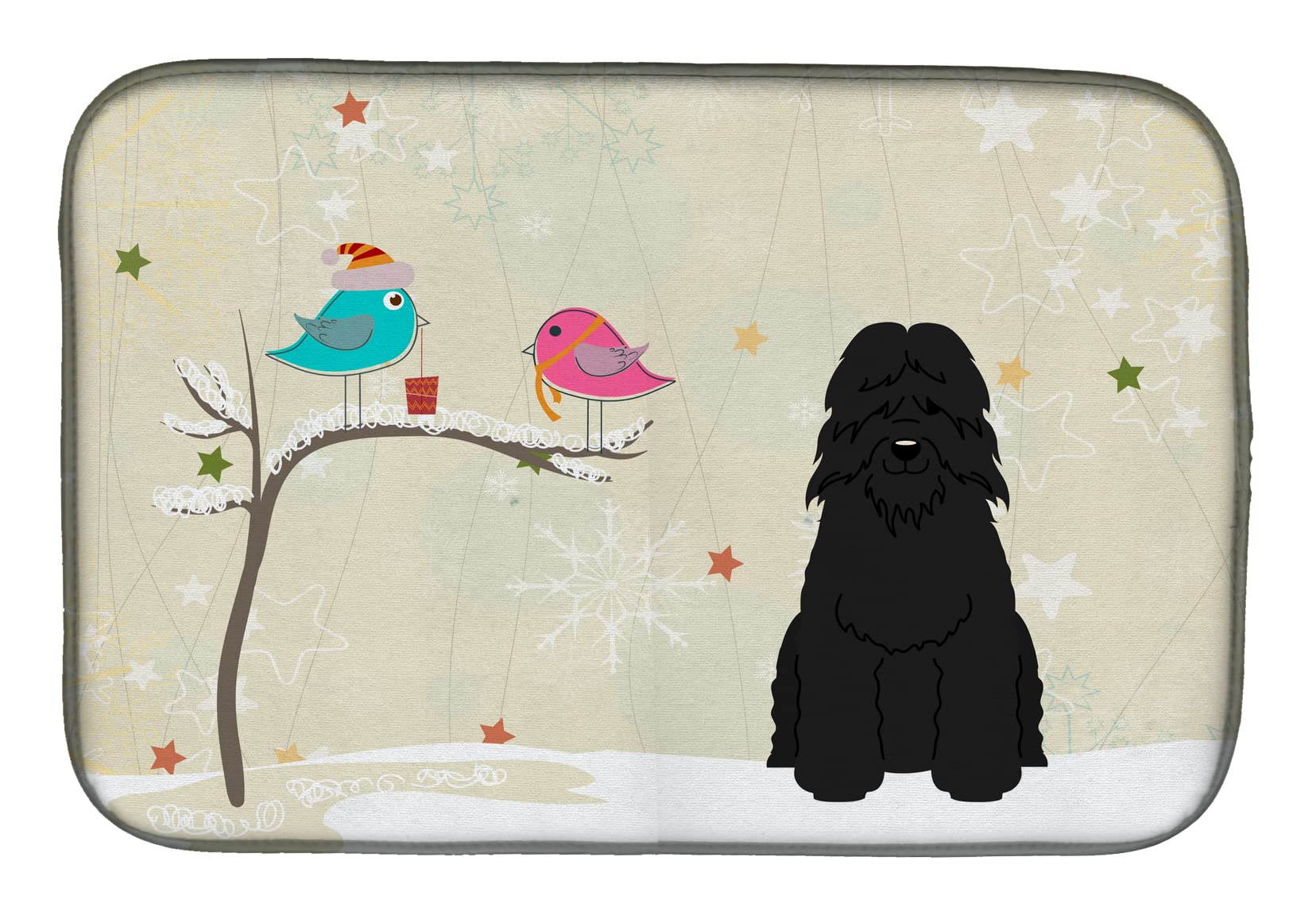 Tapis égouttoir vaisselle Noël Bouvier des Flandres pour table propre