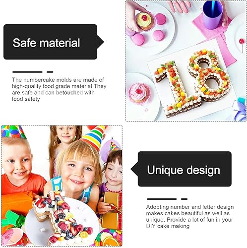Miniatura 2 de Rolin Roly 9 plantillas de números para tartas de 0 a 8, 12 pulgadas, plantillas de plástico grandes, moldes de plantillas de decoración digital