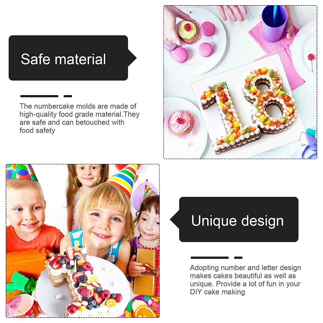 Rolin Roly 9PCS 12 inch Large Number Cake Stencils Plastic Template 0-9 Numbers Stencil Templates Cake Decorating Molds for Fruit Handmade DIY Wedding Party Decoration - Image 2