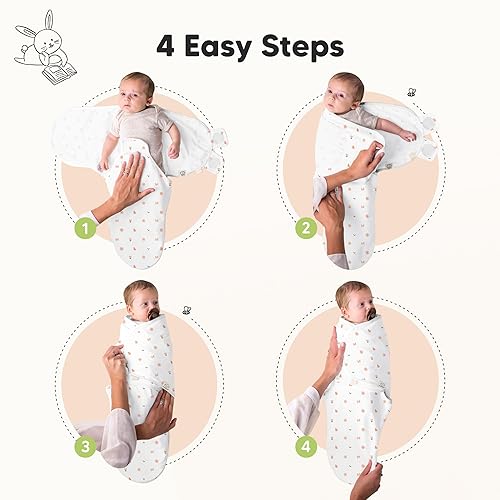 Vista 224 de Paquete de 3 mantas orgánicas para dormir para bebé, para recién nacido, envolturas ergonómicas para bebés de 0 a 3 meses, sacos para dormir, Abc