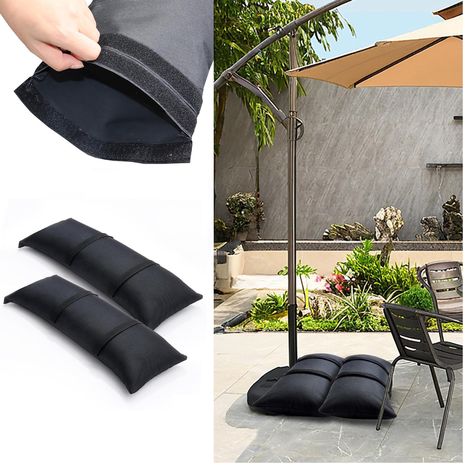 Wielokrotnego użytku odporny na warunki atmosferyczne parasol plażowy worek na piasek - parasol na zewnątrz torba obciążająca do ogrodu kempingowego patio na piknik podwórko - i wytrzymała kotwica