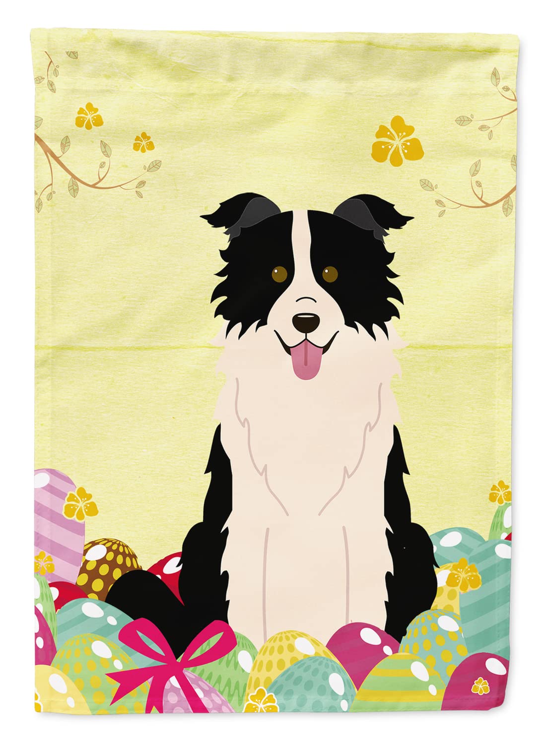 Drapeau Border Collie et œufs de Pâques pour décorer l'allée