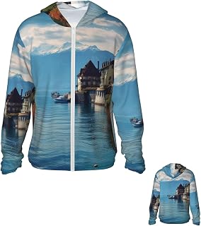 Men's Sun Protection Jacket UPF 50+ Full Zipper Long Sleeve UV Hoodie Shirt Women's Outdoor Jacket