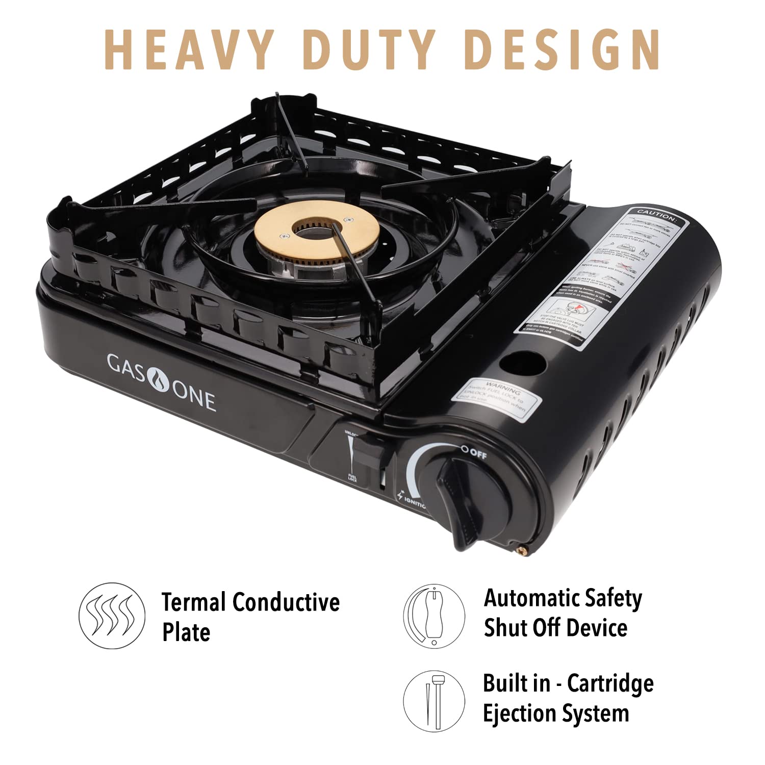 Gas ONE GS3900 New Butane Portable Stove with Brass Burner Head, Dual