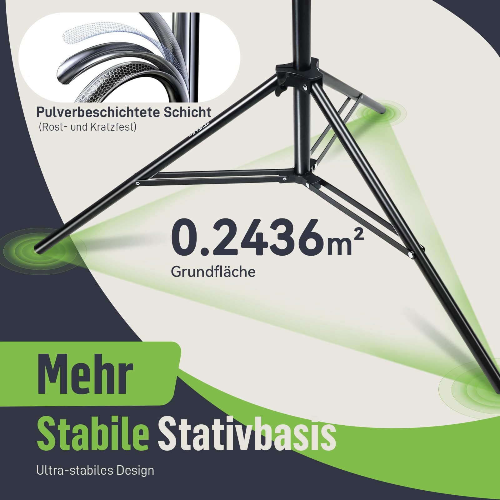 Greenscreen Hintergrund mit Ständer – 2 x 3 m Fotohintergrund Stoff mit Hintergrundständer für Fotografie, Fotostudio, Streaming, Chroma Key, Fotowand Ständer, Backdrop Photography Kit