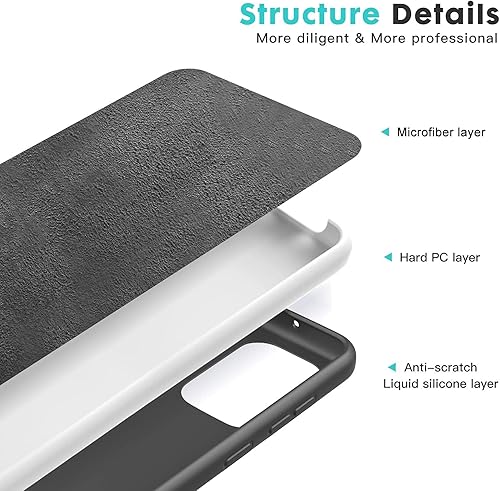 Miniatura 4 de Funda para Galaxy A52 5G y 4G, funda de silicona líquida con forro de microfibra, diseño grueso a prueba de golpes, funda de goma de gel suave para