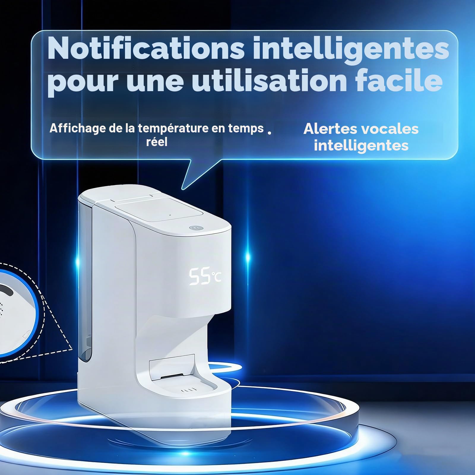 Distributeur automatique de serviettes chaudes, distributeur de serviettes chaudes pour le visage, température constante de 55 °C, chaleur en 5 secondes, avec 20 serviettes compressées, pour salon de