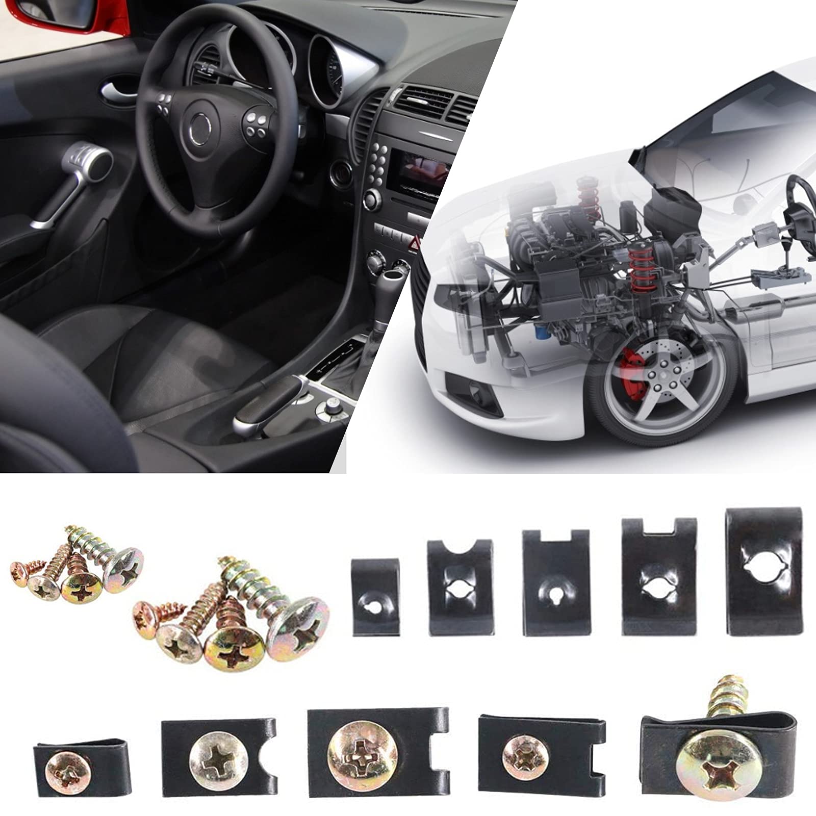 Kit Viti Per Carrozzeria Auto E Moto - 170 Pezzi, M3 M4 M5 M6 Con Clip, Acciaio - Foto 9