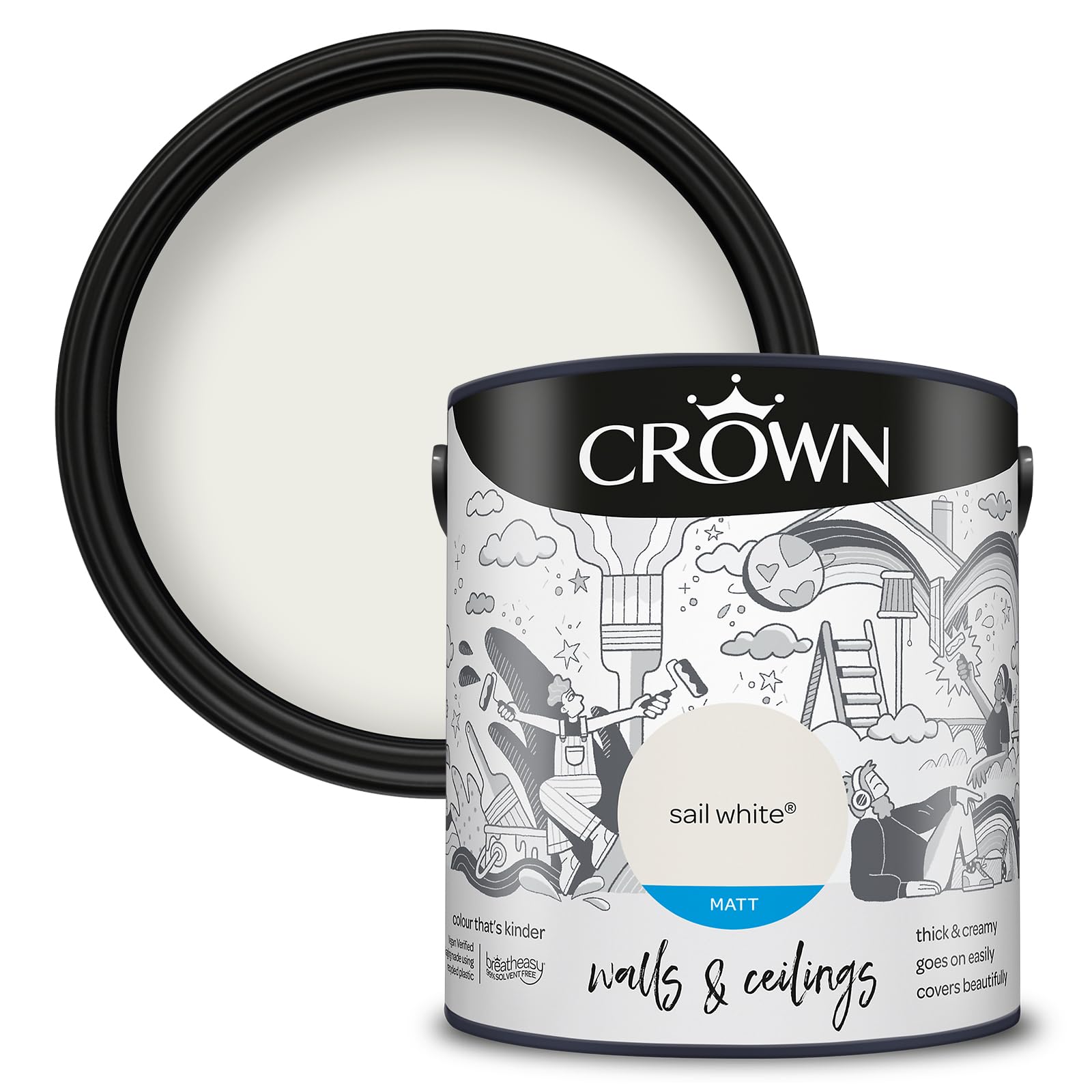 Crown Matt 2.5L Emulsion - Sail White
