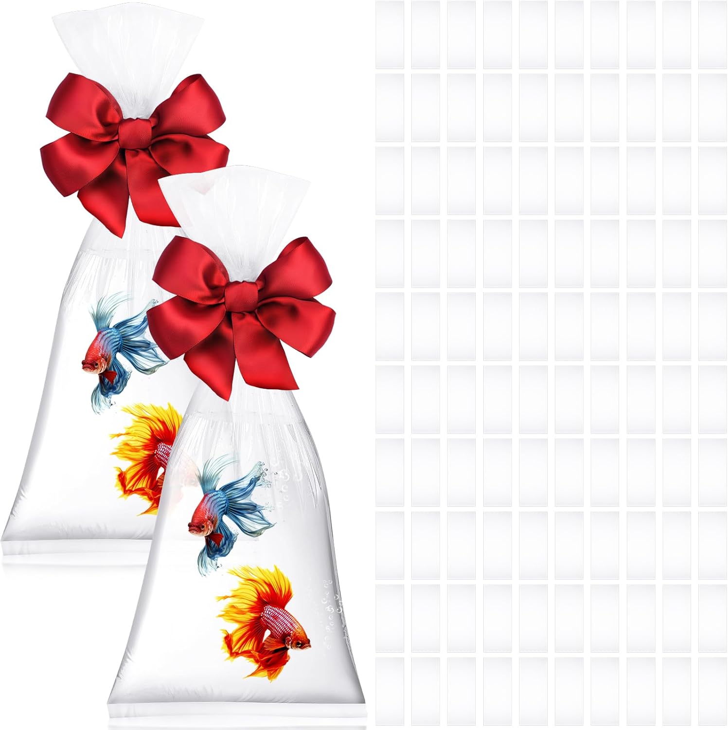 Paquete de 200 bolsas de pescado, bolsas de transporte de pescado, bolsas de plástico transparentes para peces vivos, embalaje y transporte, bolsas