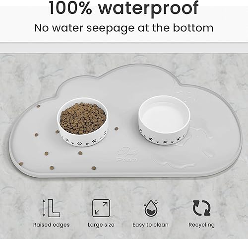 Miniatura 54 de Ptlom Mantel individual de silicona para perros y gatos, antideslizante, impermeable, para alimentos y agua, tapete para bandeja para cachorros