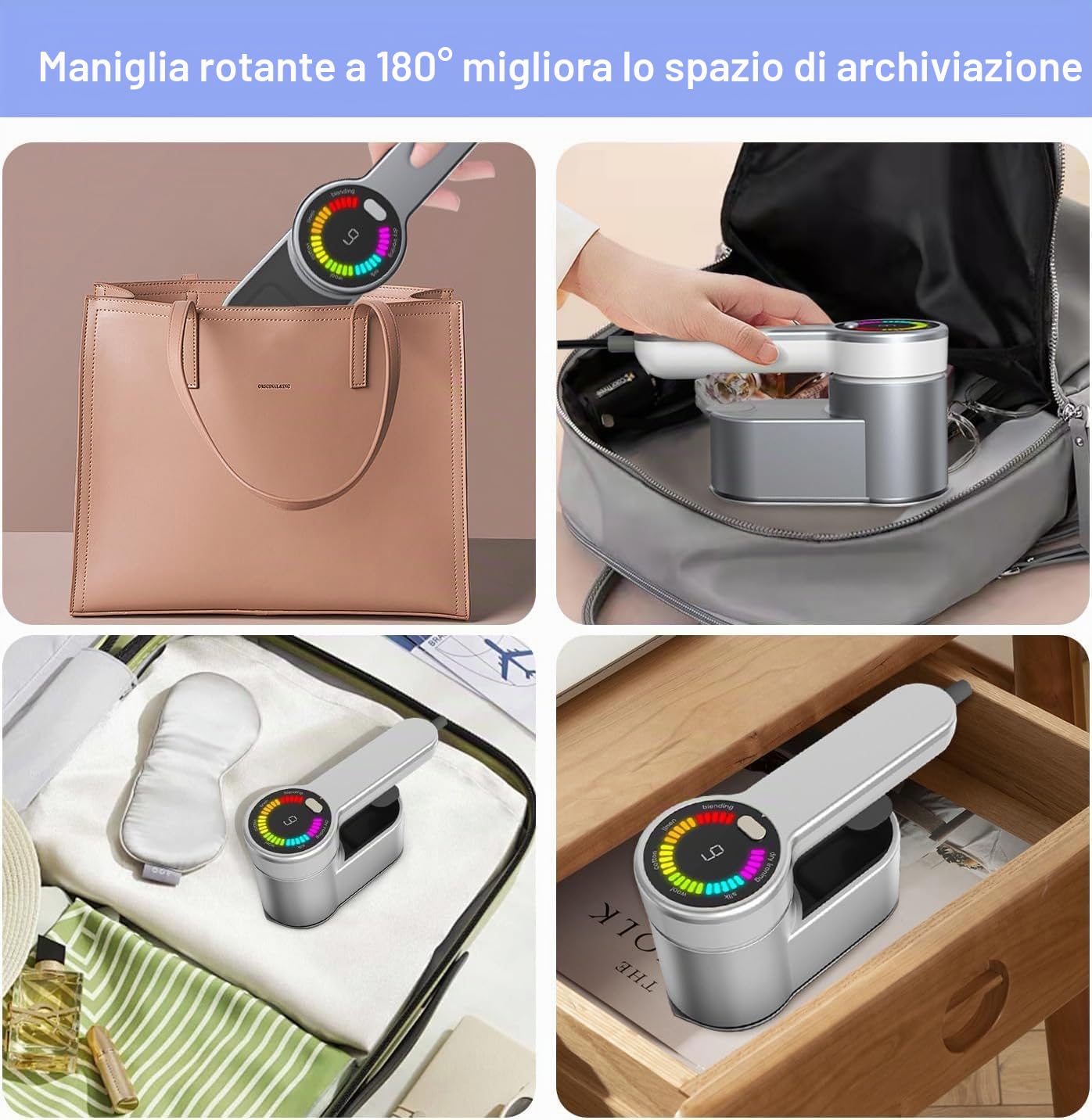 Ferro da Stiro Portatile da Viaggio, Ferro da viaggio portatile da 1200 W con 6 Modalità, 2 in 1 Mini Ferro da Stiro con Serbatoio dell'Acqua da 120 ml, Pieghevole a 180°
