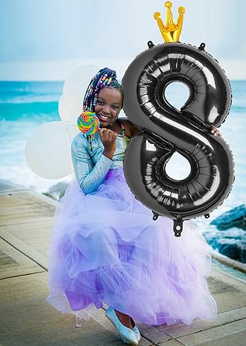 Miniatura 3 de Globo del número 8 de 40 pulgadas, globos de aluminio de 8 globos grandes, globos de cumpleaños de 8 18 80 para hombres y niños, suministros de