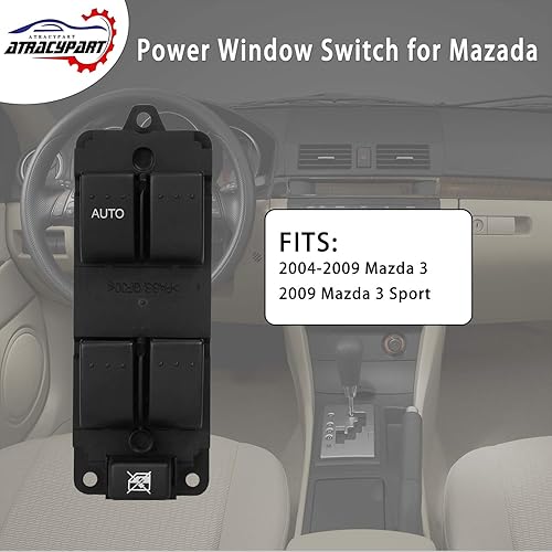 Miniatura 3 de Interruptor principal de elevalunas eléctrico delantero izquierdo lado del conductor  para Mazda 3 2004 2005 2006 2007 2008 2009 Mazda 3, 2009 Mazda