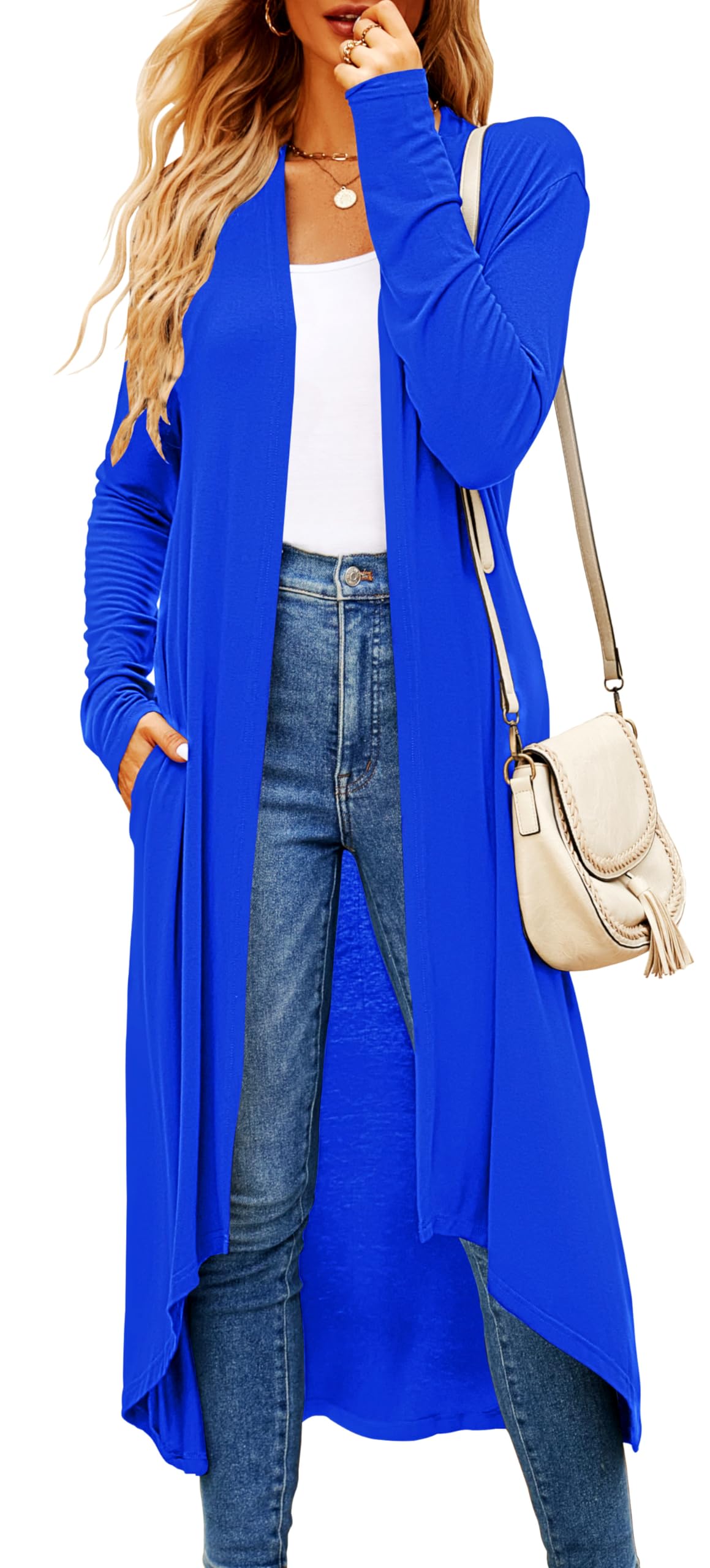 Newchoice Womens Long Cardigan Lightweight Long Sleeve Cardigan Duster