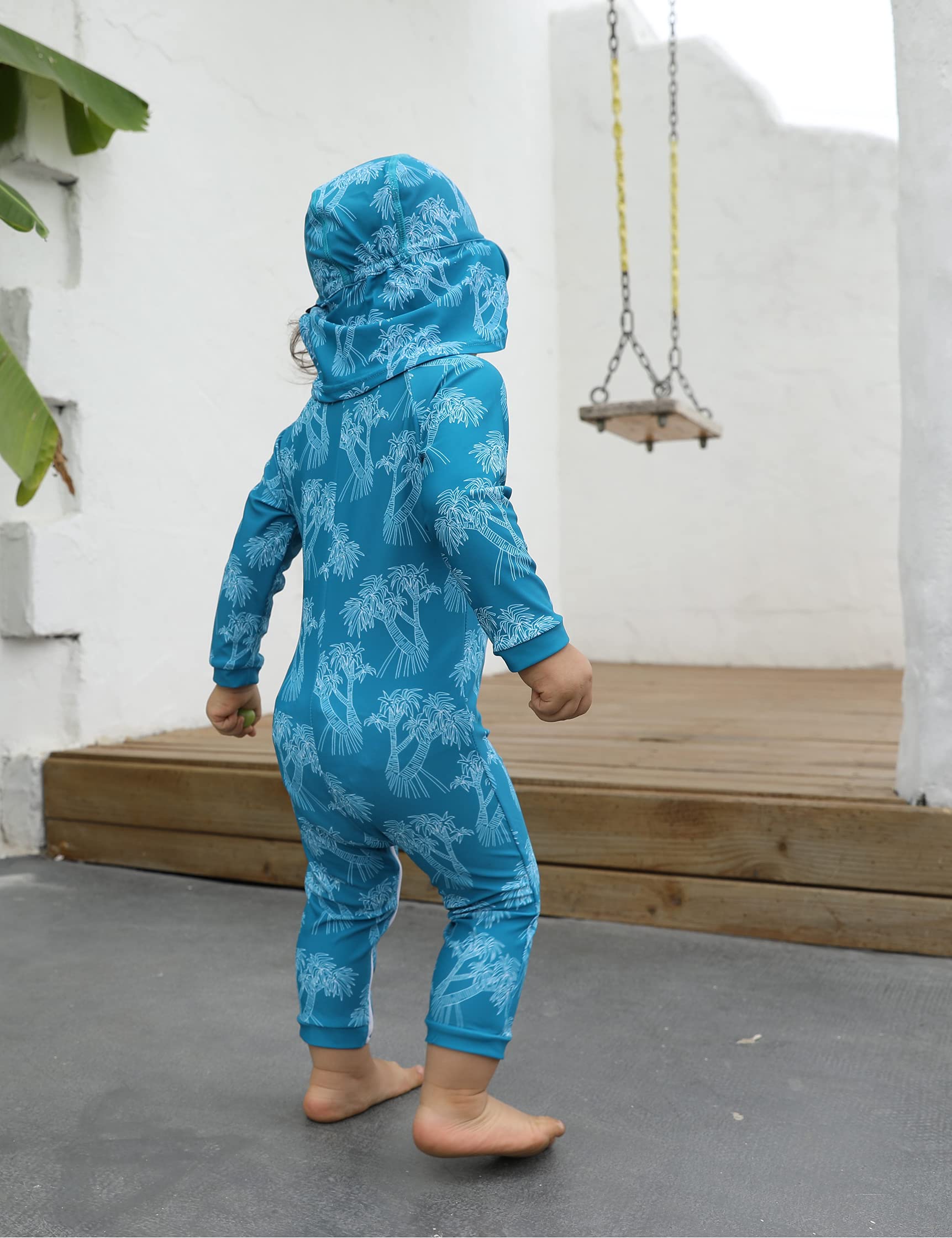 weVSwe Baby Toddler Boy Swimsuit Long Sleeve Baby Swimwear UPF 50+ Sun Protection Rash Guard Swimming Costume with Crotch Zipper 0-3 Years — view 31