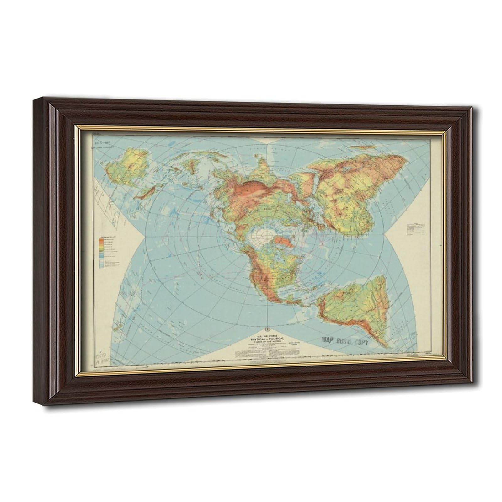 WCYB Poster auf Leinwand, Motiv: Weltkarte der US-Luftwaffe, 61 x 91,4 cm (L x B)