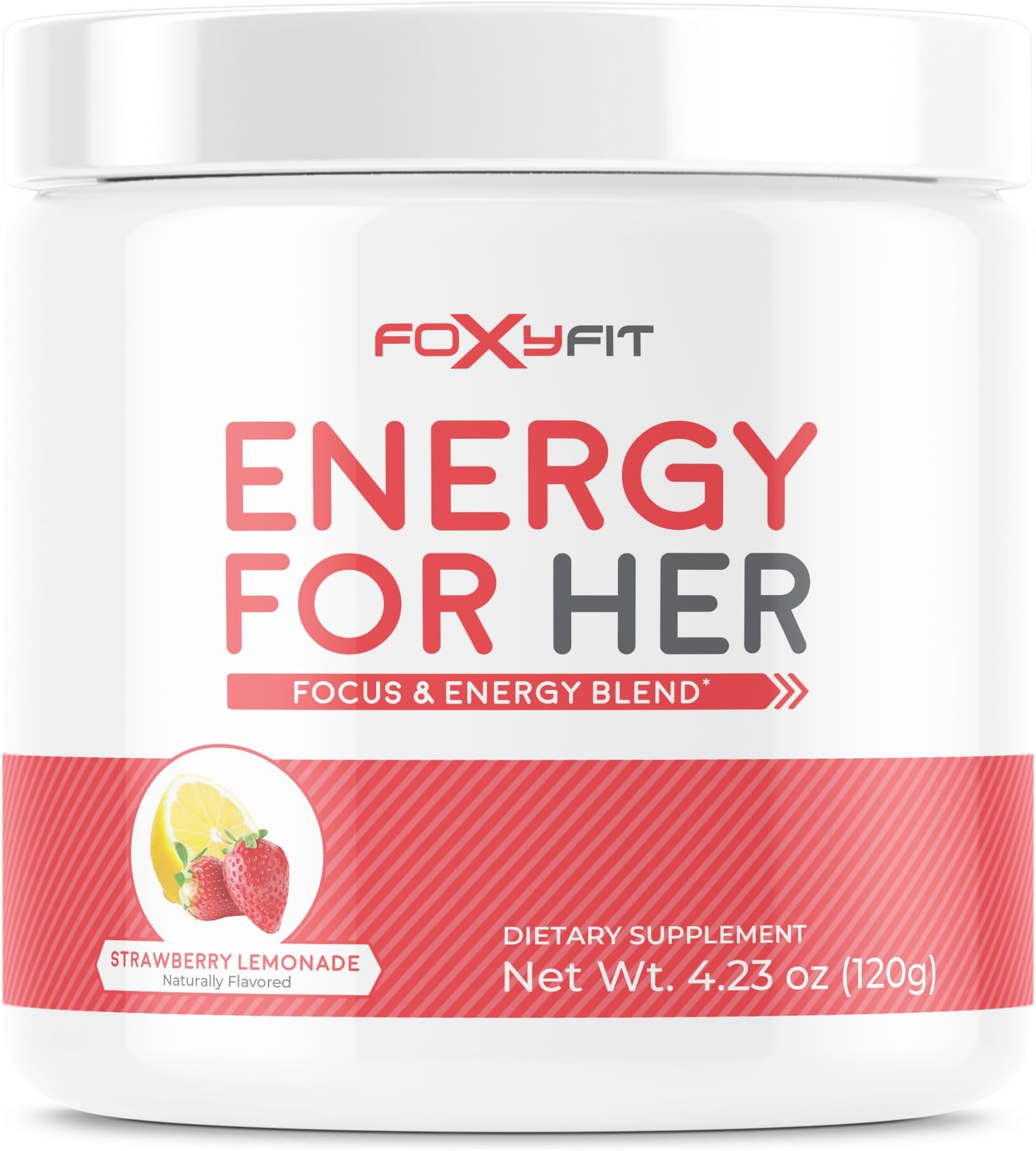 Energy for Her by Foxy Fit Energy and Recovery Suppport for Women (Strawberry Lemonade - 30 Servings)