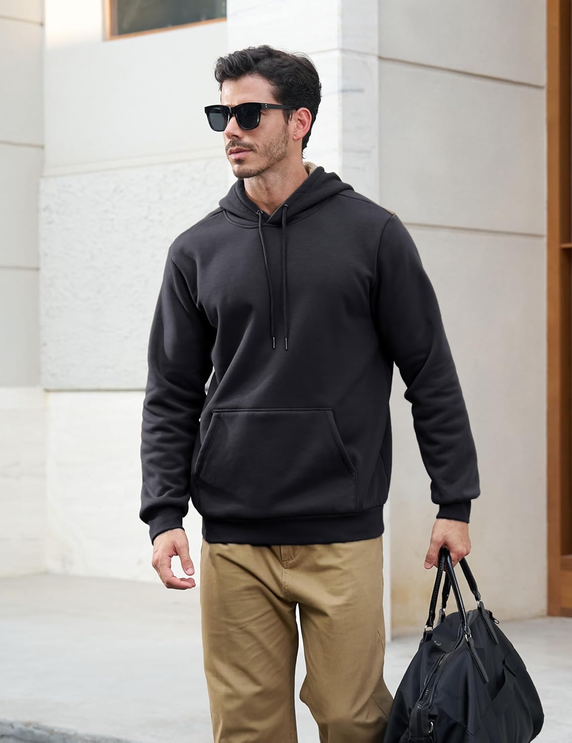 EKLENTSON Hoodies for Men Fleece Pullover Heavyweight Winter Warm Sweatshirts Sherpa Lined Hoodie with Kanga Pocket - Image 2