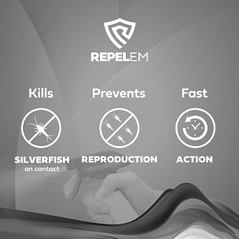 REPELEM Silverfish Killer Spray - Rapid Action Treatment, Low Toxicity, Non-Staining Silverfish Spray, Approved for Home Use, Halts Reproduction & Prevents Reinfestation, Silverfish Repellent - 1L