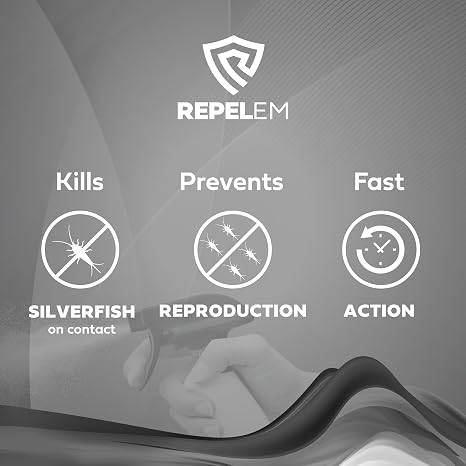 REPELEM Silverfish Killer Spray - Rapid Action Treatment, Low Toxicity, Non-Staining Silverfish Spray, Approved for Home Use, Halts Reproduction & Prevents Reinfestation, Silverfish Repellent - 1L