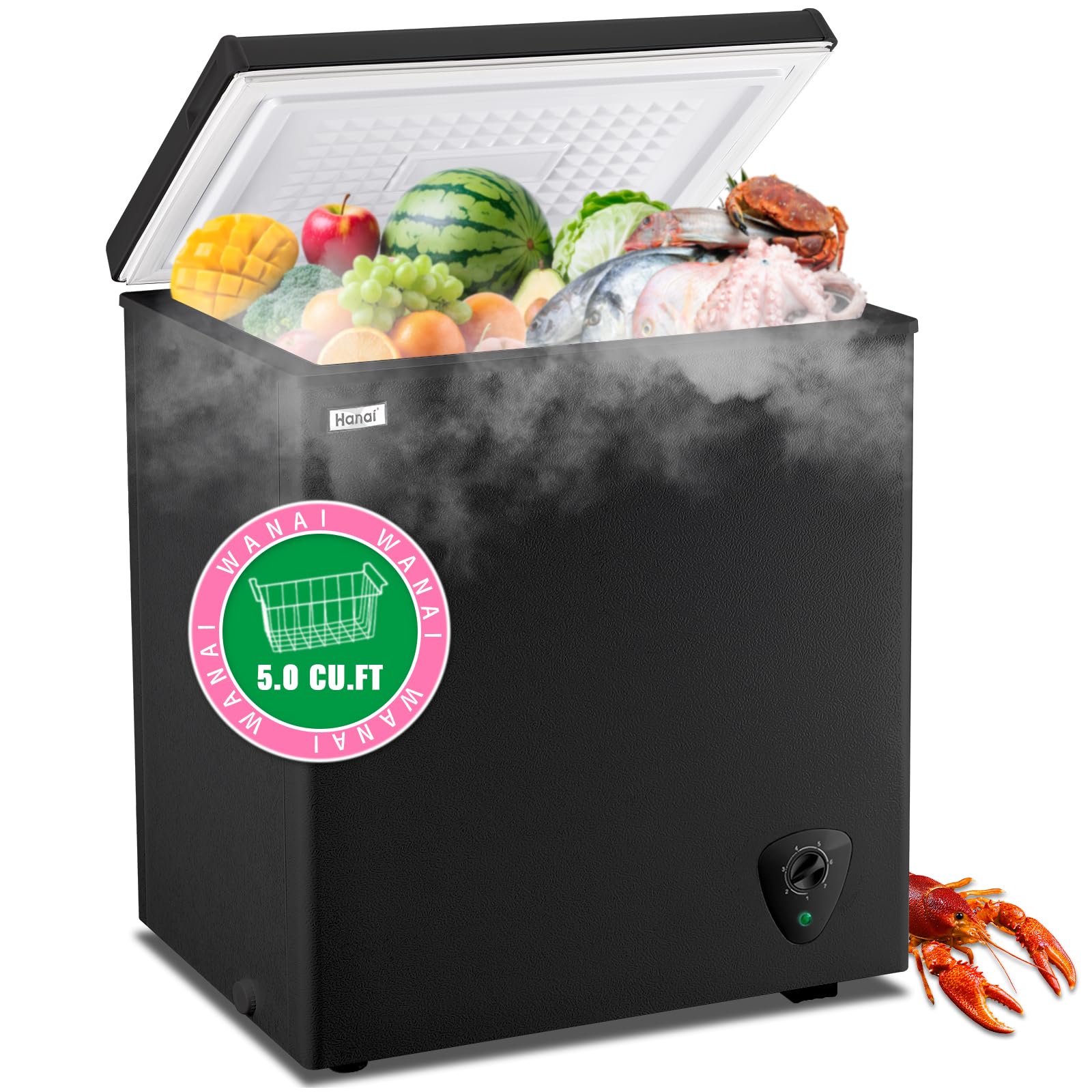 Amazon.com: Deep Freezer WANAI 5.0 Cubic Chest Freezer with Top
