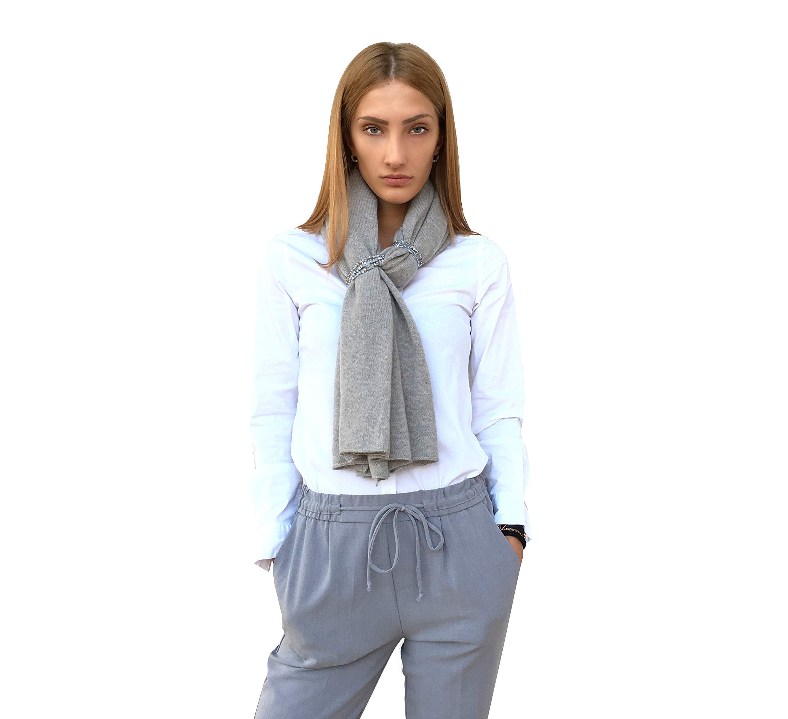 Sciarpa Gioiello Maxi Donna Invernale 100% Cashmere