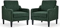Vista 12 de VINGLI Silla de Acento para Sala de Estar Sillas Verde Oliva Silla de Lectura para Dormitorio Silla con Brazo Recogido Sillas de Acento Modernas