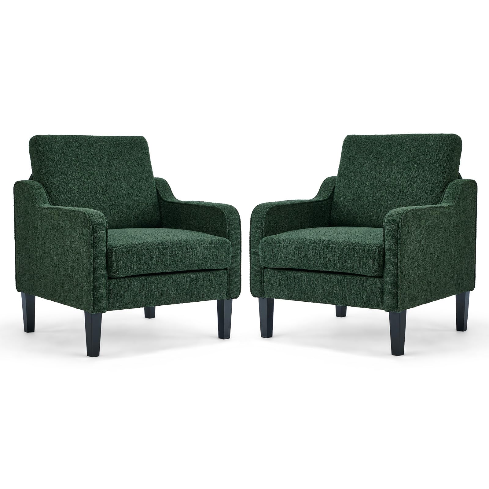 VINGLI Accent Chairs Set of 2, Chenille Upholstered Armchair Living Room