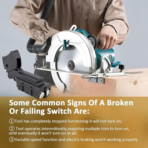 Miniatura 6 de 651121-7 Interruptor de gatillo eléctrico L50 2412A-125250V para Makita 651172-0,651168-1 5007NB 5007S 5007FK 5007F GA5010Z pieza de repuesto,