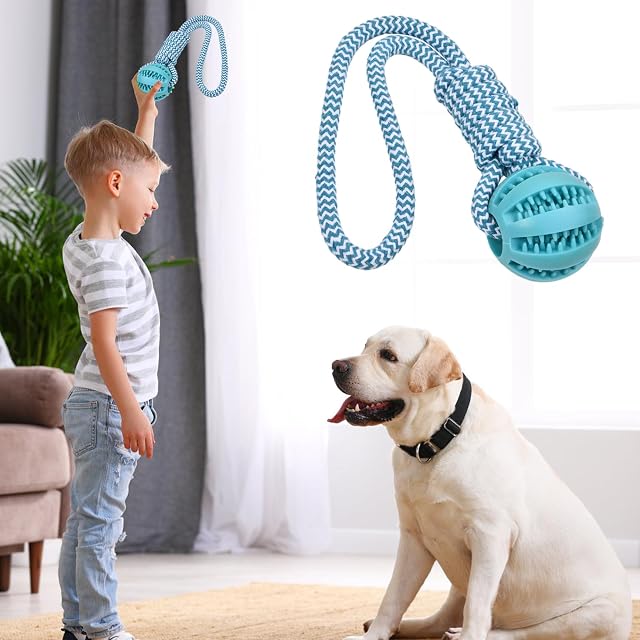 Foto 6 de 7 de Volumoon Juguete de Cuerda Para Perros, Pelota con Cuerda para Perros de 6cm, Juguetes para Perros para Morder