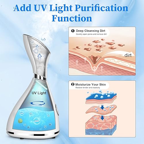 Miniatura 4 de Vaporizador facial vaporizador facial iónico mejorado para limpieza profunda facial profesional en el hogar spa niebla cálida sauna senos nasales