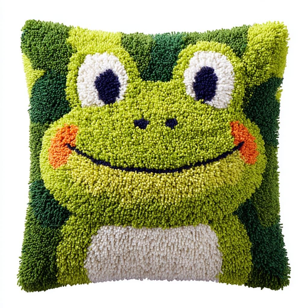 Henypt Latch Hook Cushion Kits, Frog