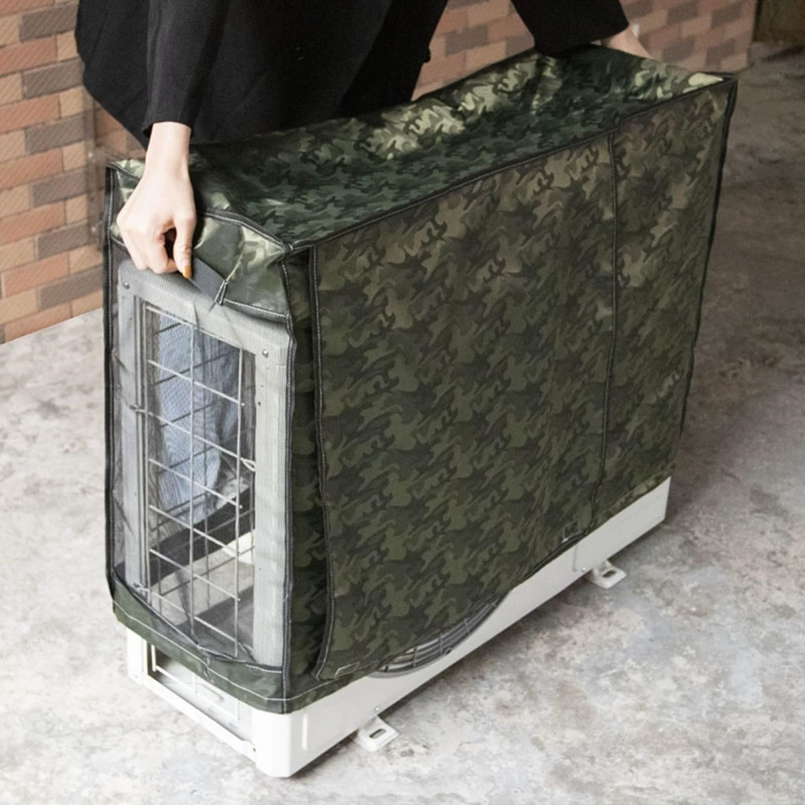 Housse Pompe a Chaleur Piscine en Tissu Oxford 900D, Cache Pompe a Chaleur Extérieur Ignifuge Mini Split, Cache Climatiseur Extérieur(Gray,100x80x43cm/39x31x17in)