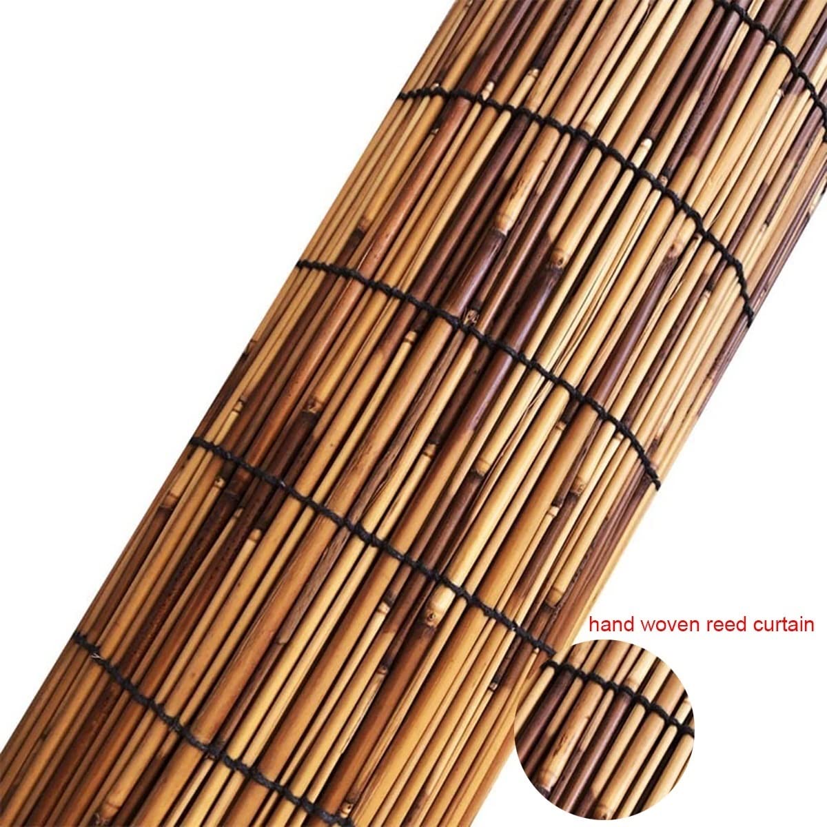 Rotolo di recinzione in bambù naturale, 1,2 m x 1,8 m, per giardino, terrazza, balcone, pannelli decorativi per la privacy esterna e migliorare l'estetica